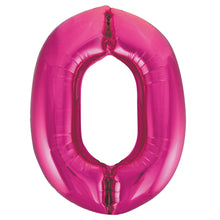 Load image into Gallery viewer, Pink Number 0 Shaped Foil Balloon 34&quot;
