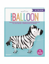 Load image into Gallery viewer, Walking Foil Zebra Balloon 30&quot; ( 76.2cm )
