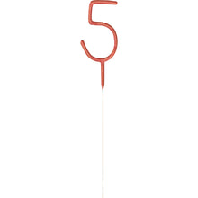Load image into Gallery viewer, Birthday Rose Gold Glitz Number 5 Sparkler 7&quot;
