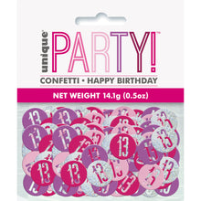 Load image into Gallery viewer, Birthday Pink Glitz Number 13 Confetti, .5oz
