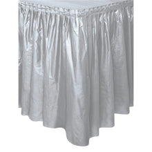 Load image into Gallery viewer, Silver Plastic Table Skirt, 29&quot;x14ft
