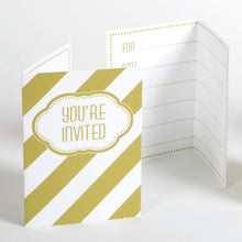 Load image into Gallery viewer, Golden Birthday Invitations, 8ct
