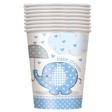 Load image into Gallery viewer, Umbrellaphants Blue 9oz Paper Cups, 8ct
