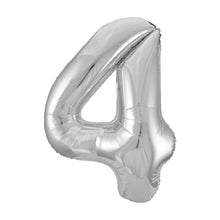 Load image into Gallery viewer, Silver Number 4 Shaped Foil Balloon 34&quot;
