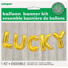 Load image into Gallery viewer, Gold Lucky Foil Letter Balloon Banner Kit, 14&quot;
