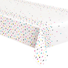 Load image into Gallery viewer, Triangle Confetti Birthday Rectangular Plastic Table Cover, 54&quot;x84&quot;
