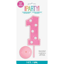 Load image into Gallery viewer, Flashing Number 1 Decoration - Pink
