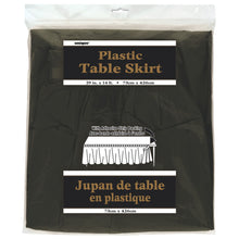 Load image into Gallery viewer, Black Plastic Table Skirt, 29&quot;x14ft
