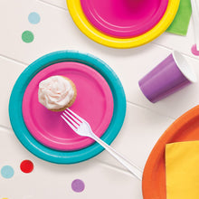 Load image into Gallery viewer, Hot Pink Solid Round 7&quot; FSC Dessert Plates, 20ct
