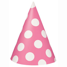 Load image into Gallery viewer, Hot Pink Dots Party Hats, 8ct
