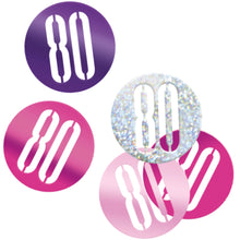 Load image into Gallery viewer, Birthday Pink Glitz Number 80 Confetti, .5oz
