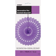 Load image into Gallery viewer, Lavender 16&quot; Tissue Paper Fan
