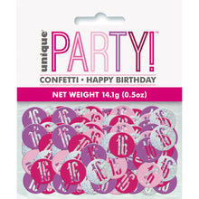 Load image into Gallery viewer, Birthday Pink Glitz Number 16 Confetti, .5oz
