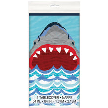 Load image into Gallery viewer, Shark Party Rectangular Plastic Table Cover, 54&quot;x84&quot;
