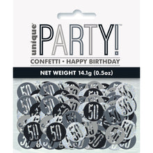 Load image into Gallery viewer, Birthday Black Glitz Number 50 Confetti, .5oz
