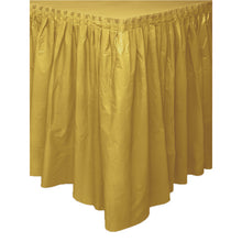 Load image into Gallery viewer, Matte Gold Plastic Table Skirt, 29&quot;x14ft
