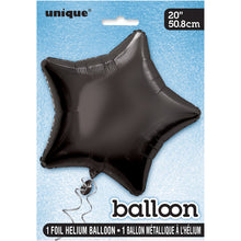 Load image into Gallery viewer, Solid Star Foil Balloon 20&quot;, Packaged - Black
