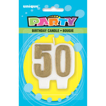 Load image into Gallery viewer, Number 50 Gold Candle
