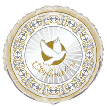 Load image into Gallery viewer, Gold &amp; Silver Radiant Cross &quot;Confirmation&quot; Round Foil Balloon 18&quot;, Packaged
