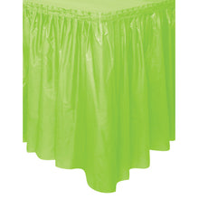 Load image into Gallery viewer, Lime Green Plastic Table Skirt, 29&quot;x14ft
