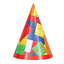 Load image into Gallery viewer, Building Blocks Birthday Party Hats, 8ct
