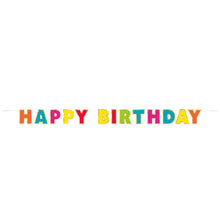 Load image into Gallery viewer, Gold Foil &amp; Rainbow Happy Birthday Banner, 7.25 ft
