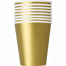 Load image into Gallery viewer, Matte Gold Solid 9oz FSC Paper Cups, 14ct
