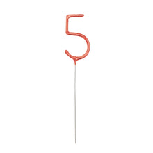 Load image into Gallery viewer, Birthday Rose Gold Glitz Number 5 Sparkler 7&quot;
