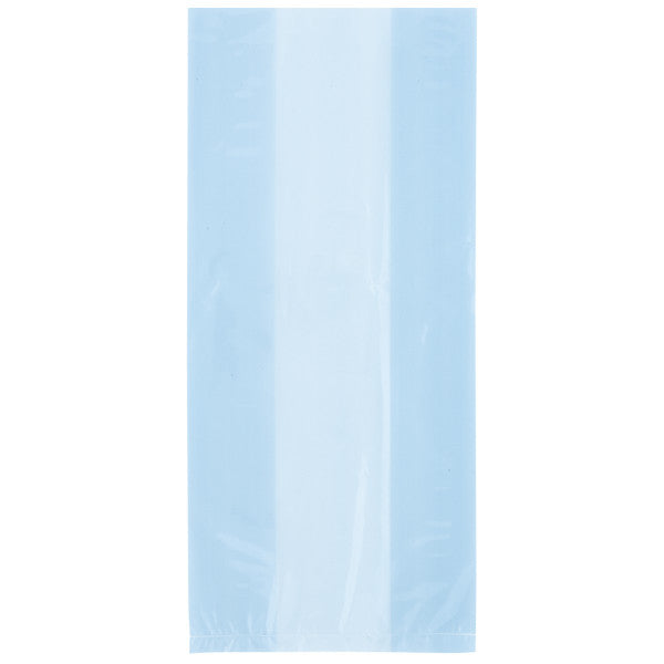Plastic Cellophane Bags, 11 X 5 in, Baby Blue, 30ct - The Party Place